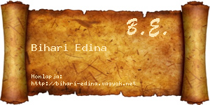 Bihari Edina névjegykártya